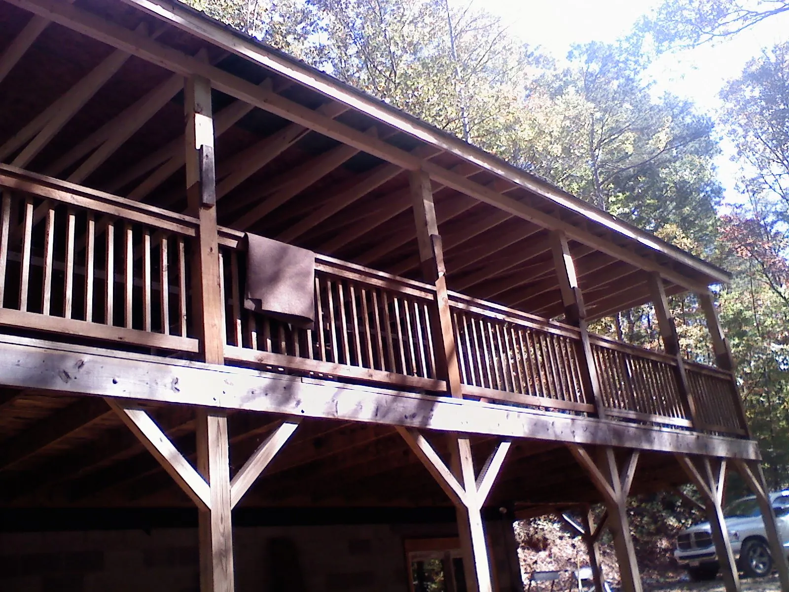 Timber framing under a new elevated porch and deck — Roof Leak Repair in Nanticoke by Roofing Brothers